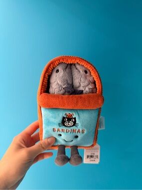 Jellycat Orange and Light Blue Sardinas Plush Toy
